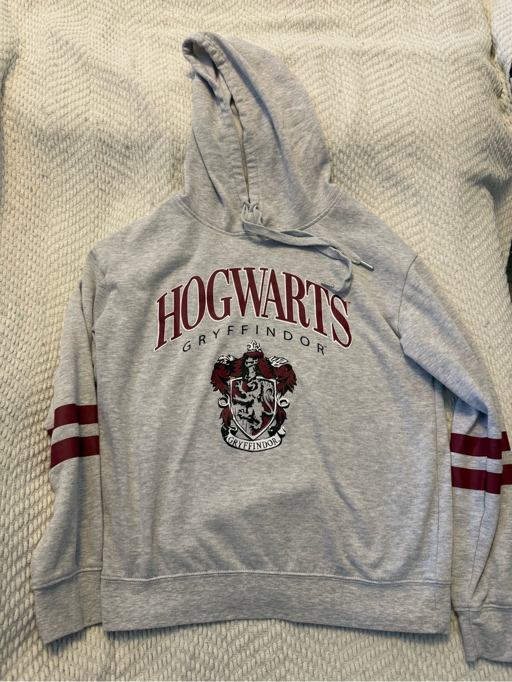 Gryffindor Hogwarts Hooded Sweatshirt - Light Gray with Burgundy